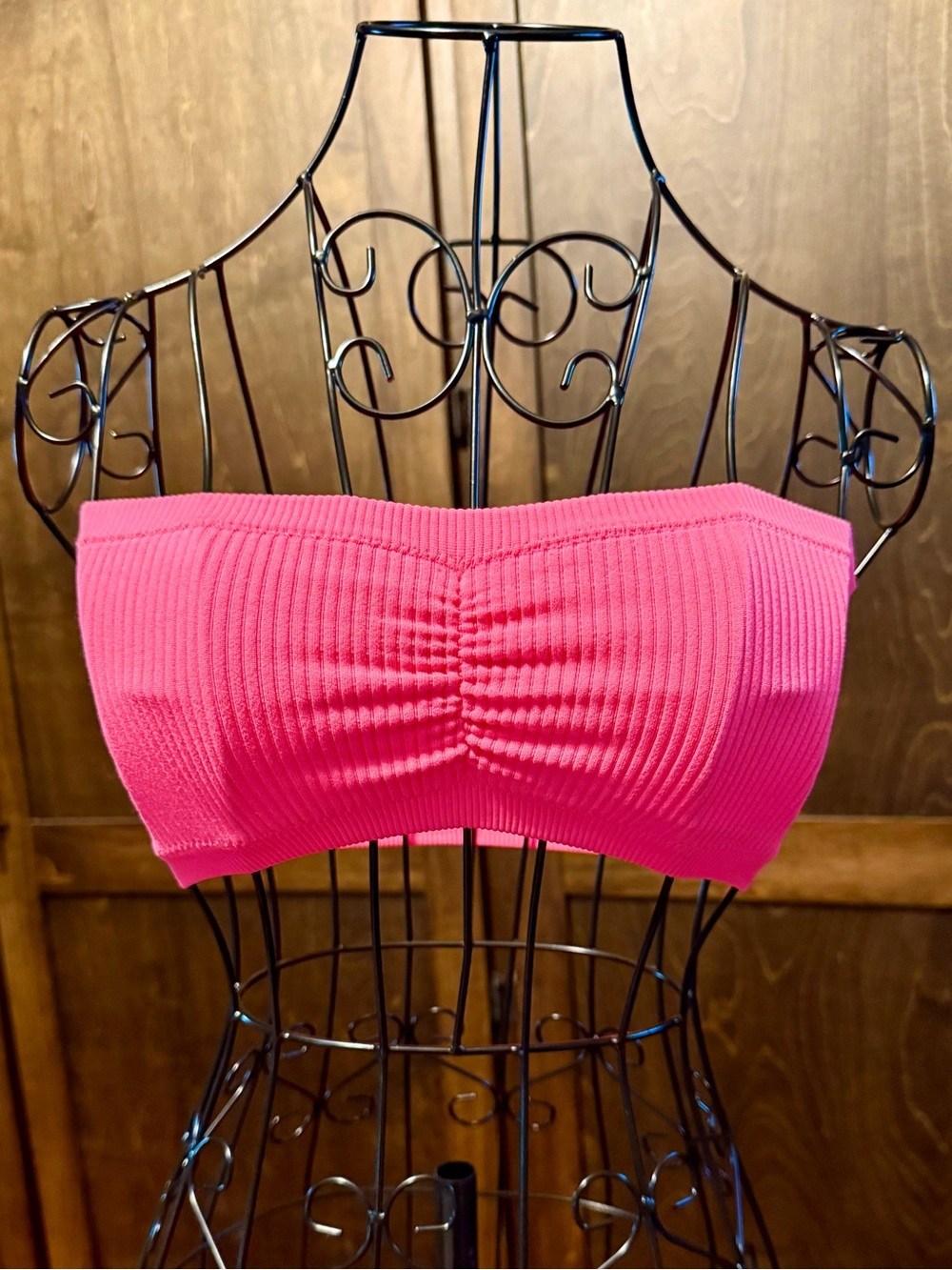 aerie Neon Pink Ribbed Bandeau